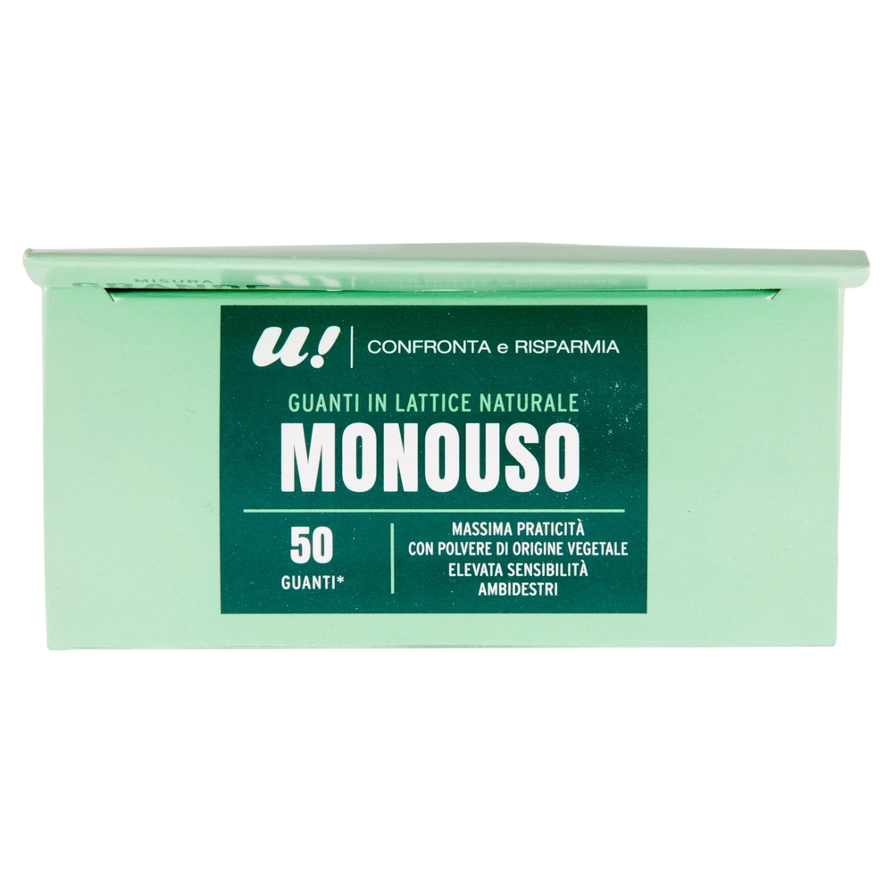 50 Guanti Monouso in Lattice Naturale Misura Grande U! Confronta e Risparmia